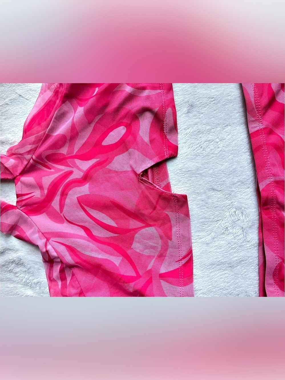 Pink Abstract Print Two-Piece Mini Skirt Set - Picture 3 of 3